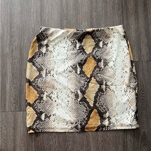 Blue Blush Snake Print Mini Skirt
